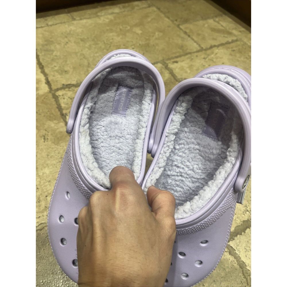 New CROCS Mens 12 CLASSIC LINED CLOG 203591-50P LAVENDER UNISEX - Picture 4 of 4